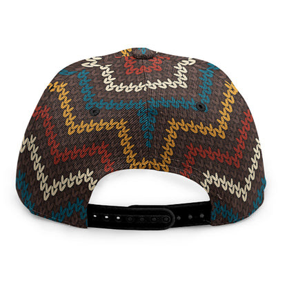 Vintage Chevron Knitted Pattern Print Snapback Cap