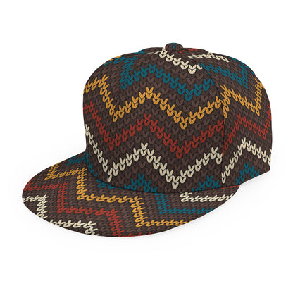 Vintage Chevron Knitted Pattern Print Snapback Cap