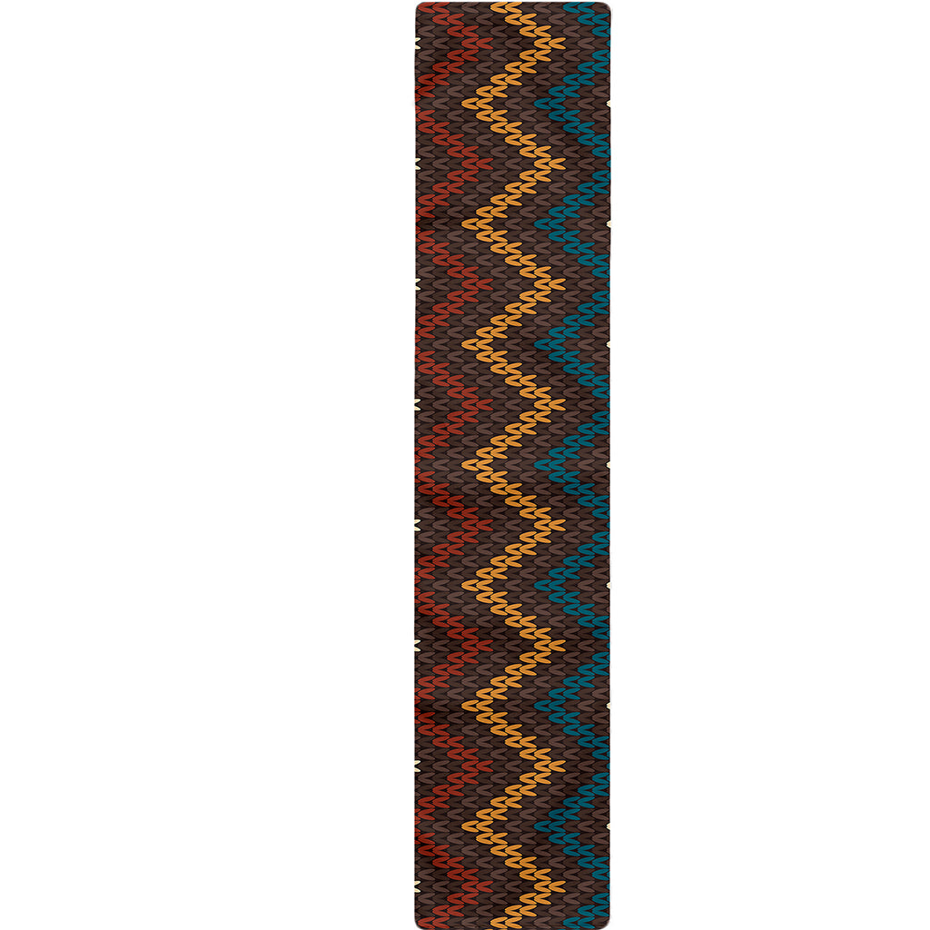 Vintage Chevron Knitted Pattern Print Table Runner