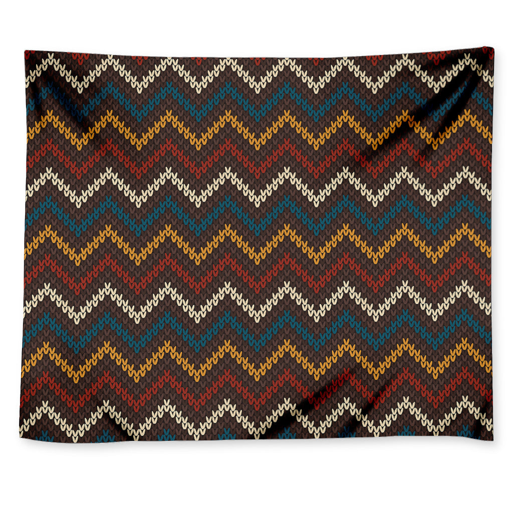 Vintage Chevron Knitted Pattern Print Tapestry