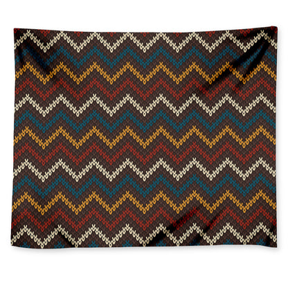 Vintage Chevron Knitted Pattern Print Tapestry