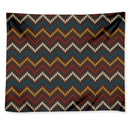 Vintage Chevron Knitted Pattern Print Tapestry