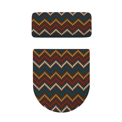 Vintage Chevron Knitted Pattern Print Toilet Lid And Tank Cover Set