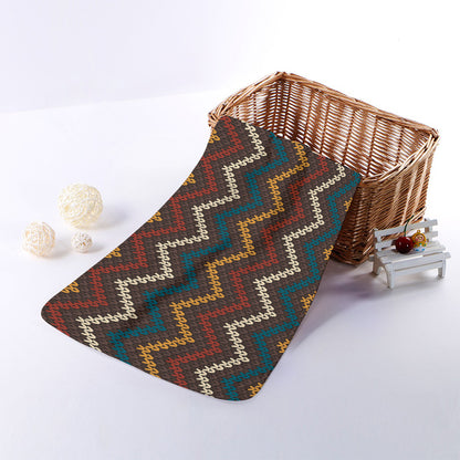 Vintage Chevron Knitted Pattern Print Towel