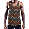 Vintage Chevron Knitted Pattern Print Men's Workout Tank Top