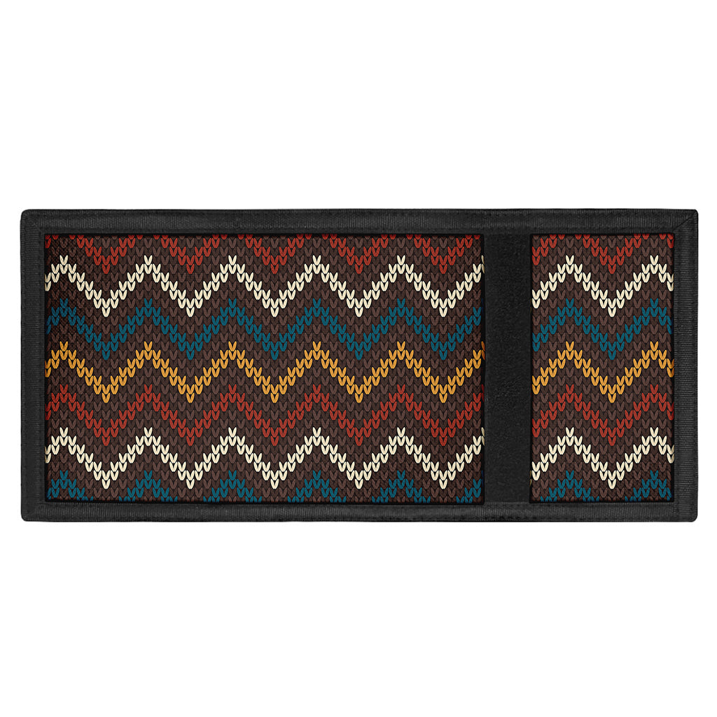 Vintage Chevron Knitted Pattern Print Trifold Wallet