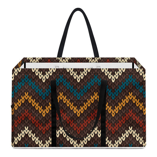 Vintage Chevron Knitted Pattern Print Utility Tote Bag
