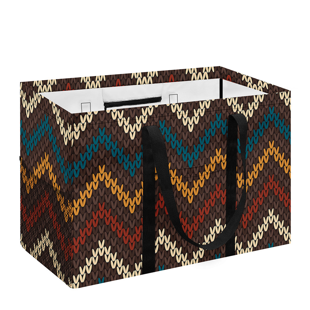 Vintage Chevron Knitted Pattern Print Utility Tote Bag