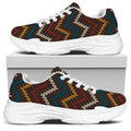 Vintage Chevron Knitted Pattern Print White Chunky Shoes