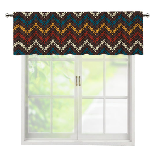 Vintage Chevron Knitted Pattern Print Window Valance