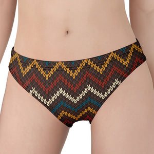 Vintage Chevron Knitted Pattern Print Women's Panties