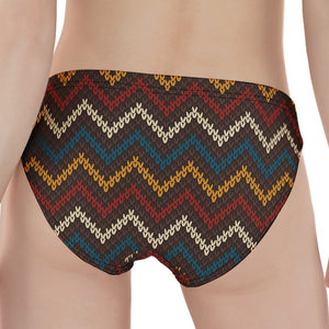 Vintage Chevron Knitted Pattern Print Women's Panties