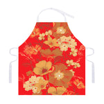 Vintage Chinese Flower Print Adjustable Apron