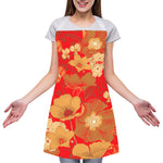 Vintage Chinese Flower Print Adjustable Apron