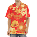 Vintage Chinese Flower Print Aloha Shirt