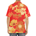 Vintage Chinese Flower Print Aloha Shirt