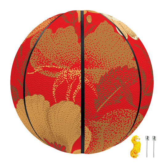 Vintage Chinese Flower Print Basketball