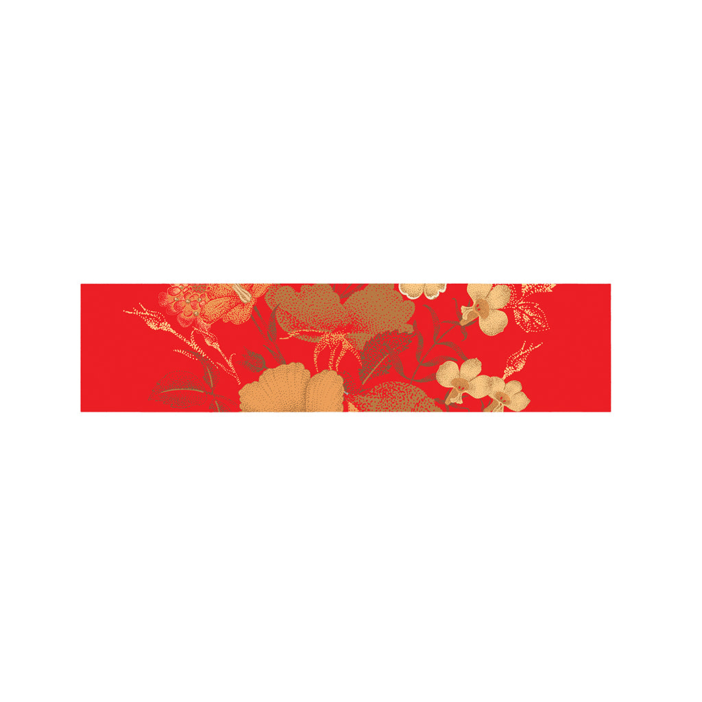 Vintage Chinese Flower Print Bed Runner
