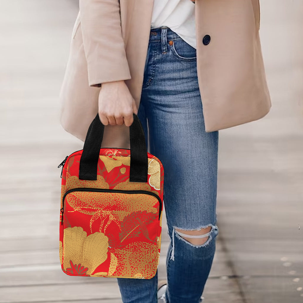 Vintage Chinese Flower Print Bible Tote Bag