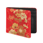 Vintage Chinese Flower Print Bifold Wallet