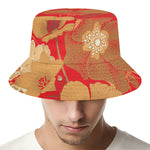 Vintage Chinese Flower Print Bucket Hat