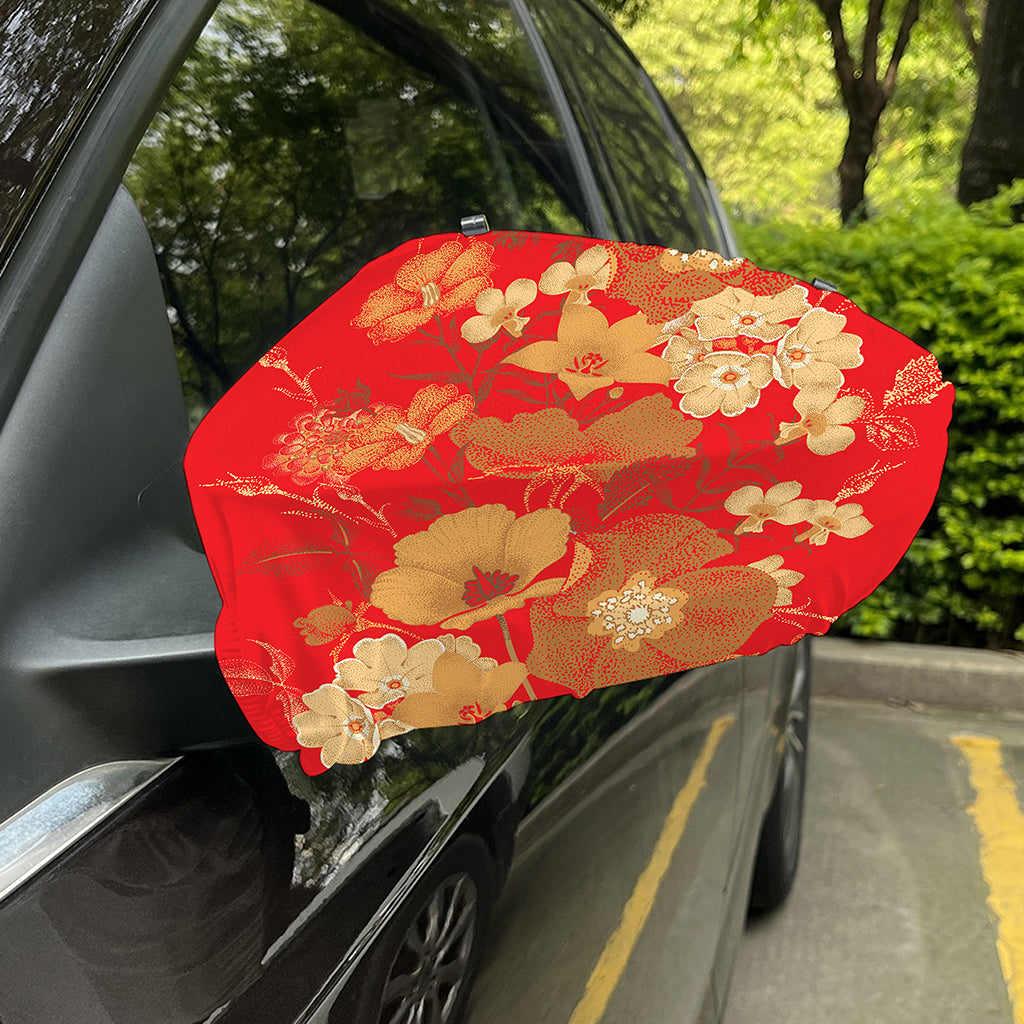 Vintage Chinese Flower Print Car Side Mirror Covers