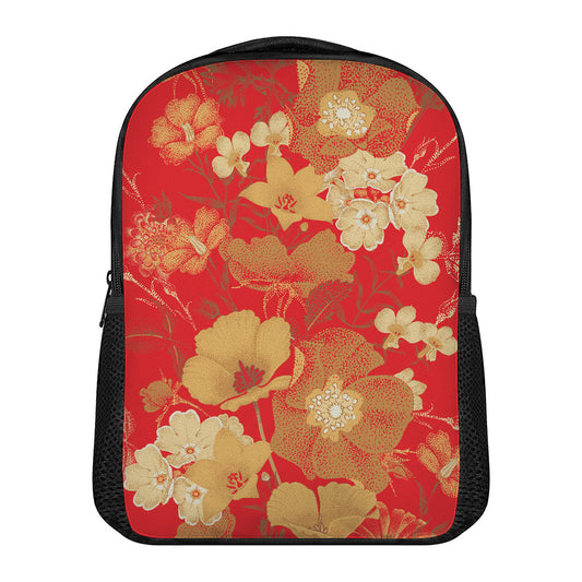 Vintage Chinese Flower Print Casual Backpack
