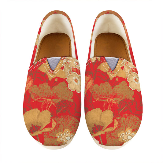 Vintage Chinese Flower Print Casual Shoes