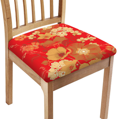 Vintage Chinese Flower Print Chair Cushion Cover