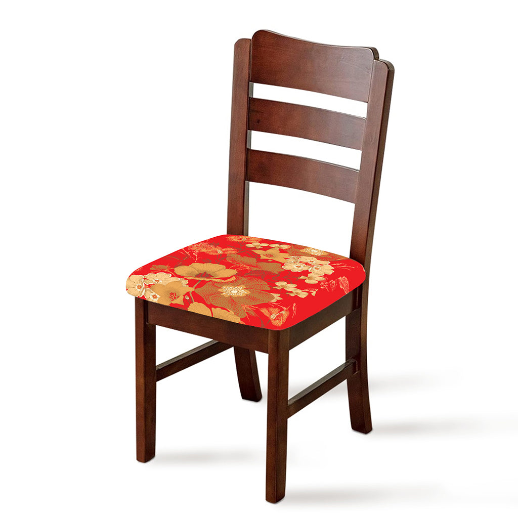 Vintage Chinese Flower Print Chair Cushion Cover