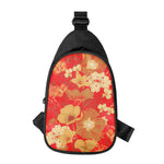 Vintage Chinese Flower Print Chest Bag