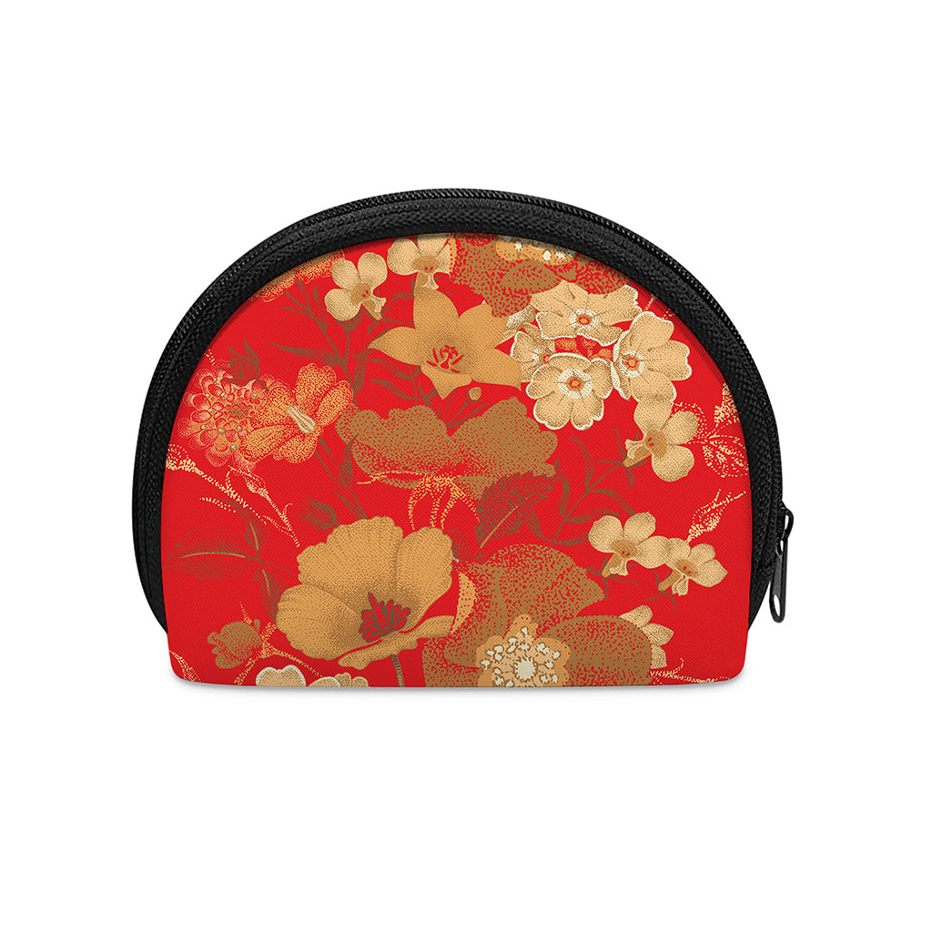 Vintage Chinese Flower Print Coin Purse