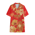 Vintage Chinese Flower Print Cotton Hawaiian Shirt