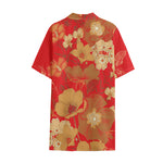 Vintage Chinese Flower Print Cotton Hawaiian Shirt