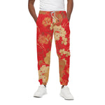 Vintage Chinese Flower Print Cotton Pants