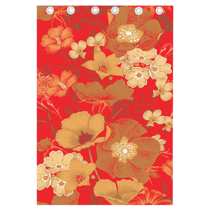 Vintage Chinese Flower Print Curtain