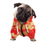 Vintage Chinese Flower Print Dog Zip Up Hoodie