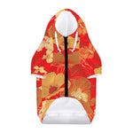 Vintage Chinese Flower Print Dog Zip Up Hoodie