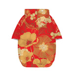 Vintage Chinese Flower Print Dog Zip Up Hoodie