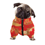 Vintage Chinese Flower Print Dog Zip Up Jacket