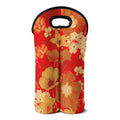 Vintage Chinese Flower Print Double Neoprene Wine Tote
