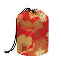 Vintage Chinese Flower Print Drawstring Makeup Bag