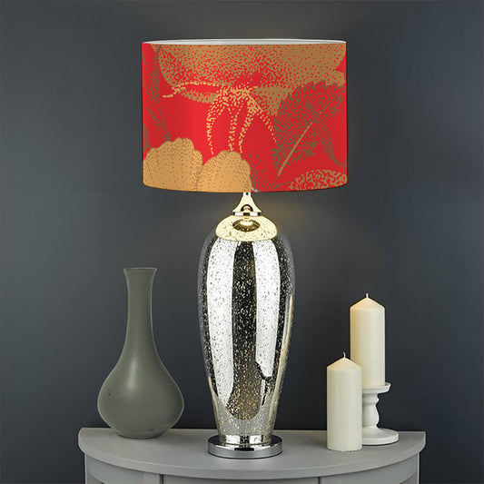 Vintage Chinese Flower Print Drum Lamp Shade