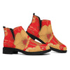 Vintage Chinese Flower Print Flat Ankle Boots