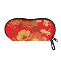 Vintage Chinese Flower Print Glasses Case