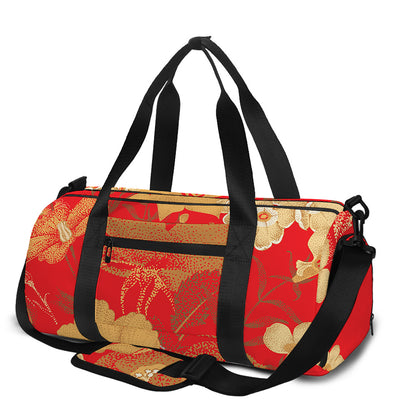 Vintage Chinese Flower Print Gym Bag