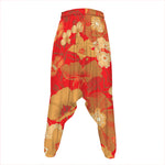 Vintage Chinese Flower Print Hammer Pants