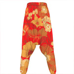Vintage Chinese Flower Print Hammer Pants