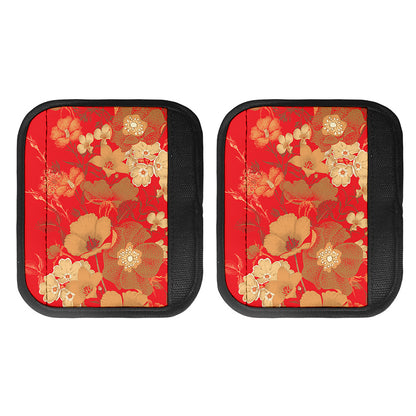 Vintage Chinese Flower Print Handle Covers