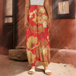 Vintage Chinese Flower Print Harem Pants